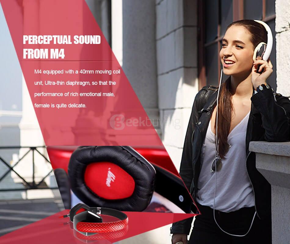 Somic M4 HiFi Super Bass Stereo Music Headphone - Red