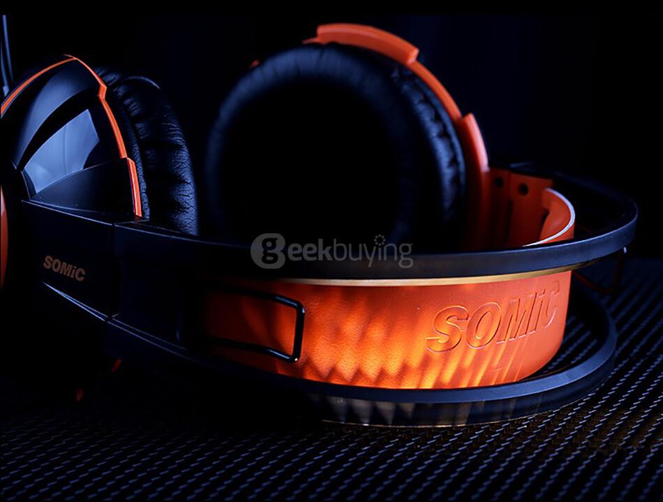 Somic G905 Stereo Gaming Headphone with Mic for PC Smartphones Portable Media Devices - Orange