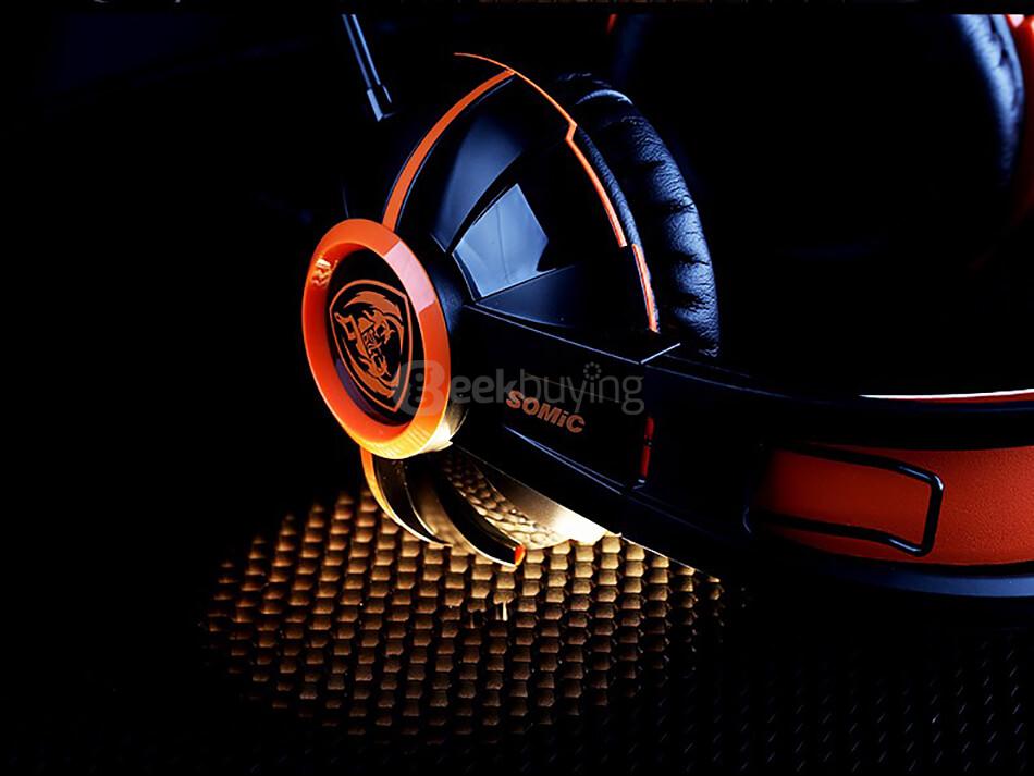 Somic G905 Stereo Gaming Headphone with Mic for PC Smartphones Portable Media Devices - Orange