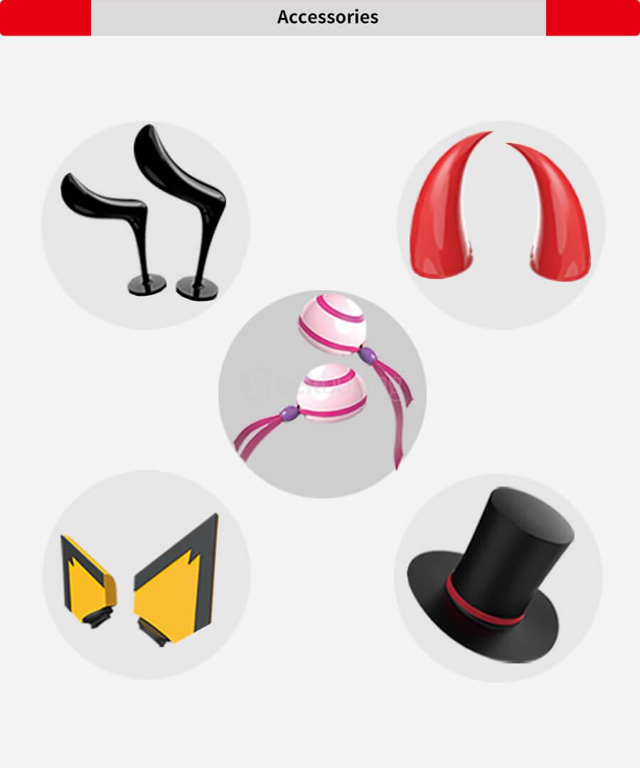 Censi Bluetooth Cat Ear Headphones Over Ear Noise Canceling Wireless Bluetooth Headphones with Mic - Black