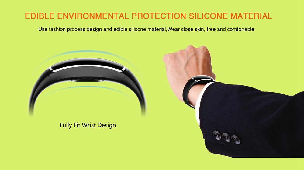 LYNWO M4 Health Smart Bracelet Dynamic Heart Rate Blood Pressure Monitor Sleep Tracker Call SMS APP Noification Reminder Bluetooth Wristband - Black