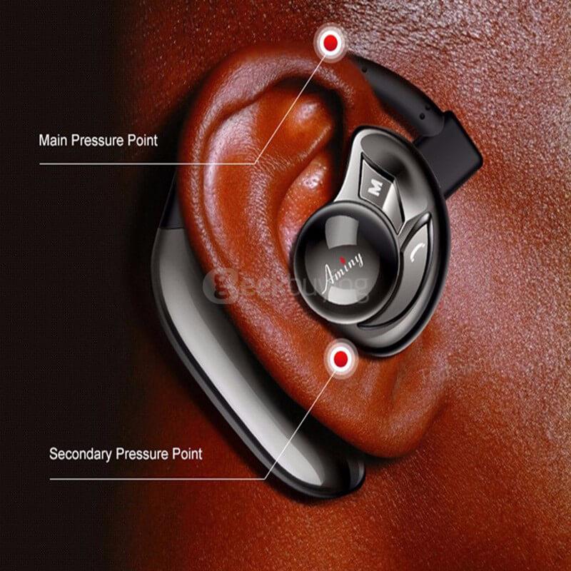 Aminy UFO Bluetooth V4.0 Hands Free Earphone Headphone with Mic for Tablet PC Smartphones - Blue