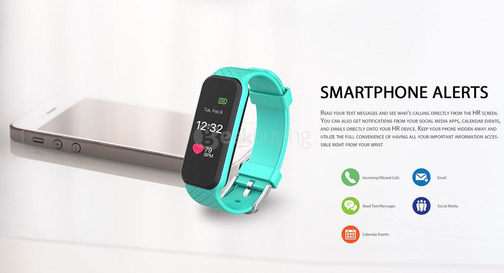 L38I Bluetooth 4.0 Smart Bracelet Dynamic Heart Rate Monitor Pedometer Call Message Reminder for iOS Android - Green
