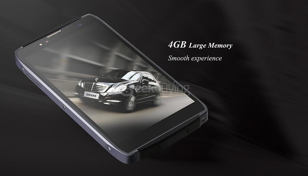 UHANS U300 5.5 Inch FHD Screen Smartphone Android 6.0 MT6750T Octa Core 1.5GHz 4GB RAM 32GB ROM 64-Bit Touch ID 13.0MP Camera 4750mAh Battery - Black