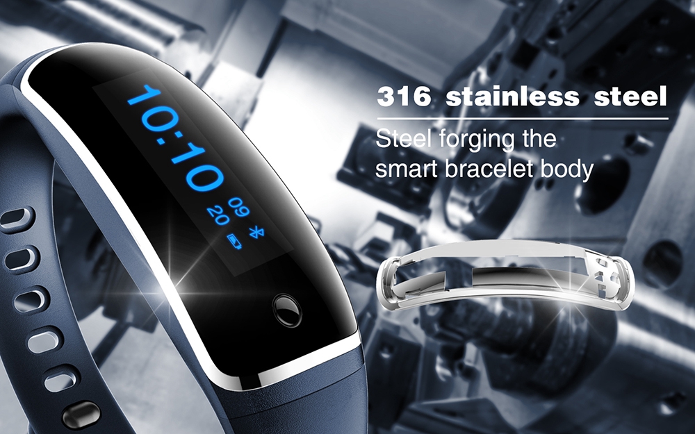 LYNWO M4 Health Smart Bracelet Dynamic Heart Rate Blood Pressure Monitor Sleep Tracker Call SMS APP Noification Reminder Bluetooth Wristband - Black