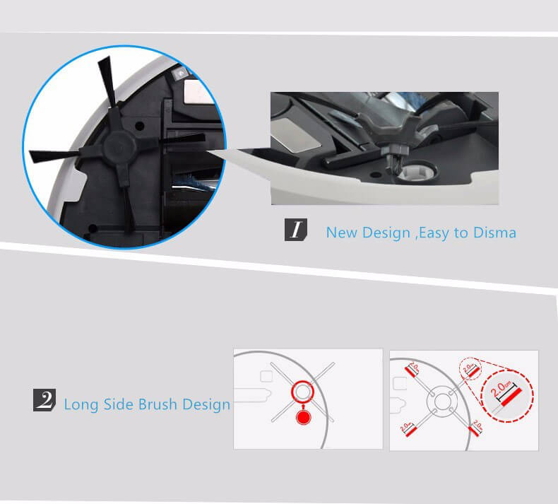 Cleanmate QQ6 Robot Vacuum Cleaner LED Touch Screen App Control 2000mAh Battery Virtual Wall Powerful Suction Robotic Vacuum Cleaner