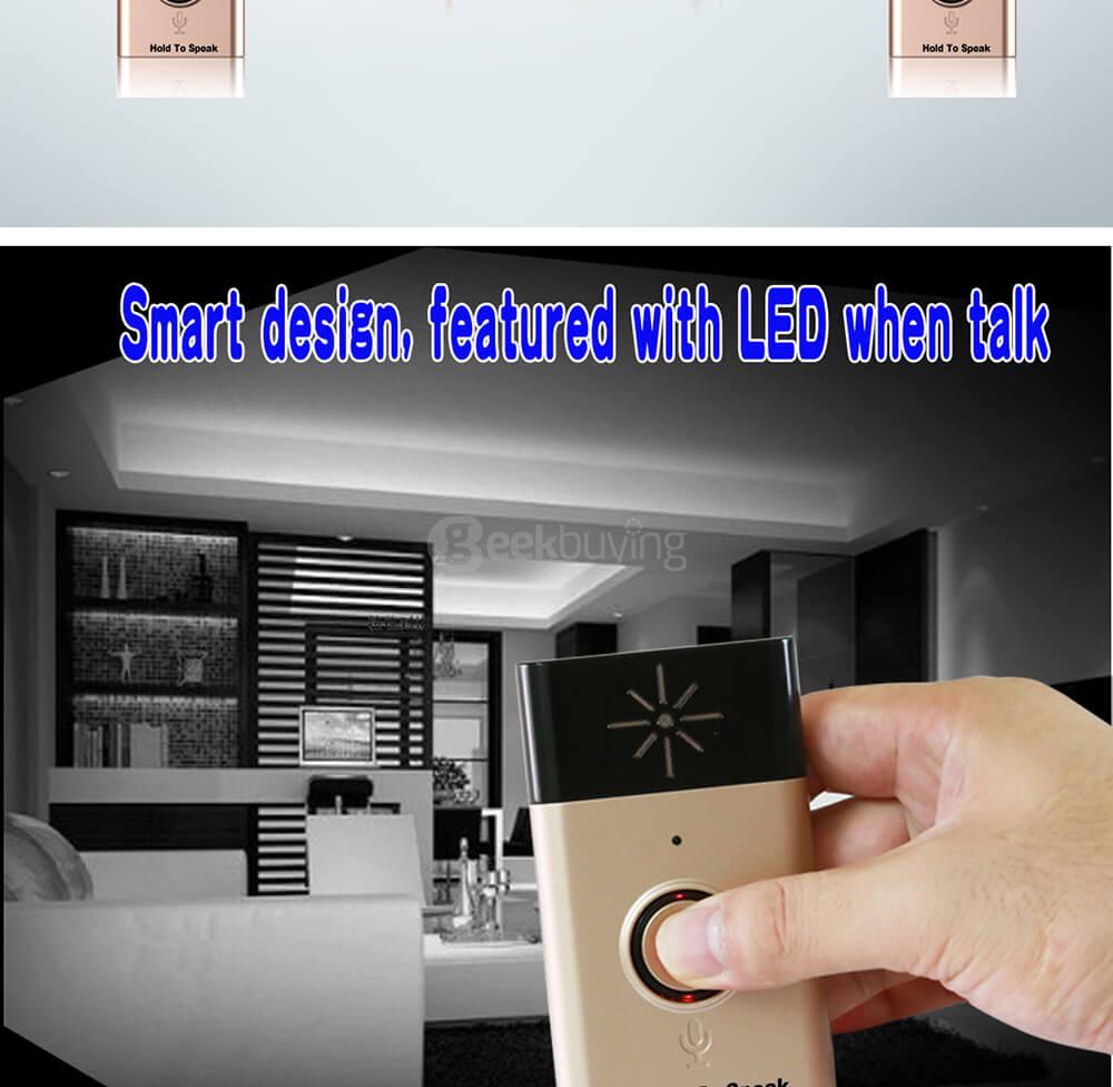 H6-1 Wireless Voice Intercom LED Doorbell - Silver