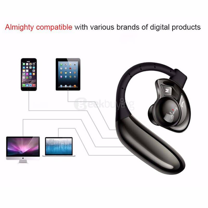 Aminy UFO Bluetooth V4.0 Hands Free Earphone Headphone with Mic for Tablet PC Smartphones - Blue