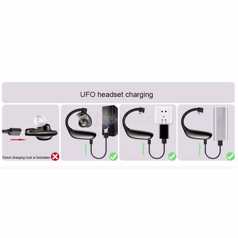 Aminy UFO Bluetooth V4.0 Hands Free Earphone Headphone with Mic for Tablet PC Smartphones - Blue
