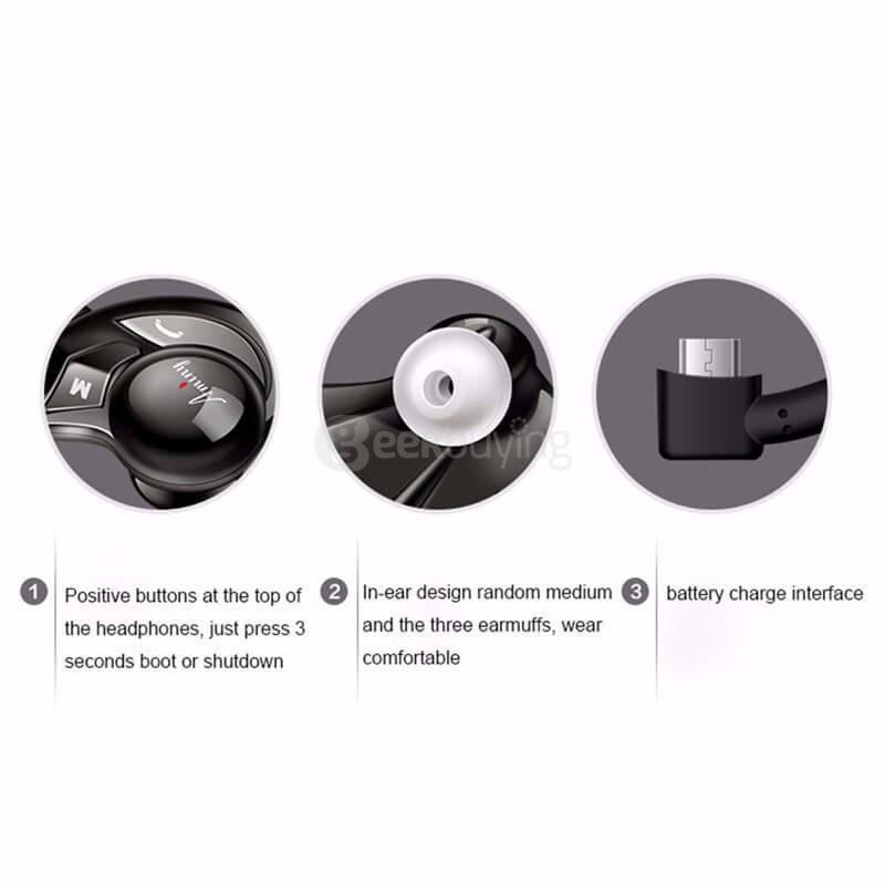 Aminy UFO Bluetooth V4.0 Hands Free Earphone Headphone with Mic for Tablet PC Smartphones - Blue