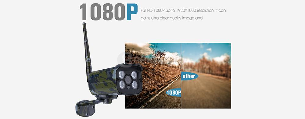 ESCAM Sentry QD900S 1080P IP WiFi Waterproof IR Bullet Camera Motion Detection Night Vision - Camouflage