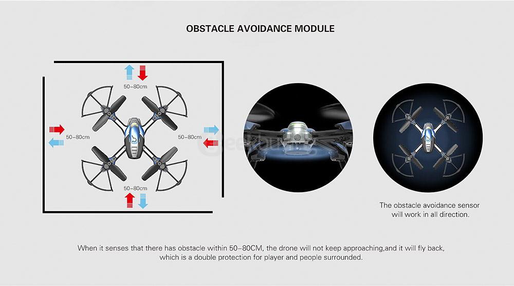 Kaideng PANTONMA K90 0.3MP WIFI Camera 2.4G 4CH 6Axis Gyro Obstacle Avoidance CF Mode RC Quadcopter BNF - Blue