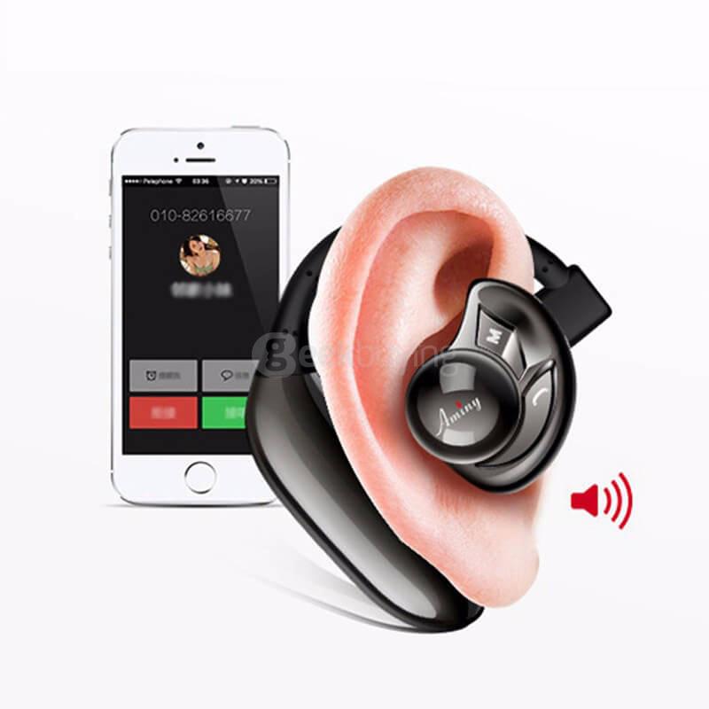 Aminy UFO Bluetooth V4.0 Hands Free Earphone Headphone with Mic for Tablet PC Smartphones - Gold
