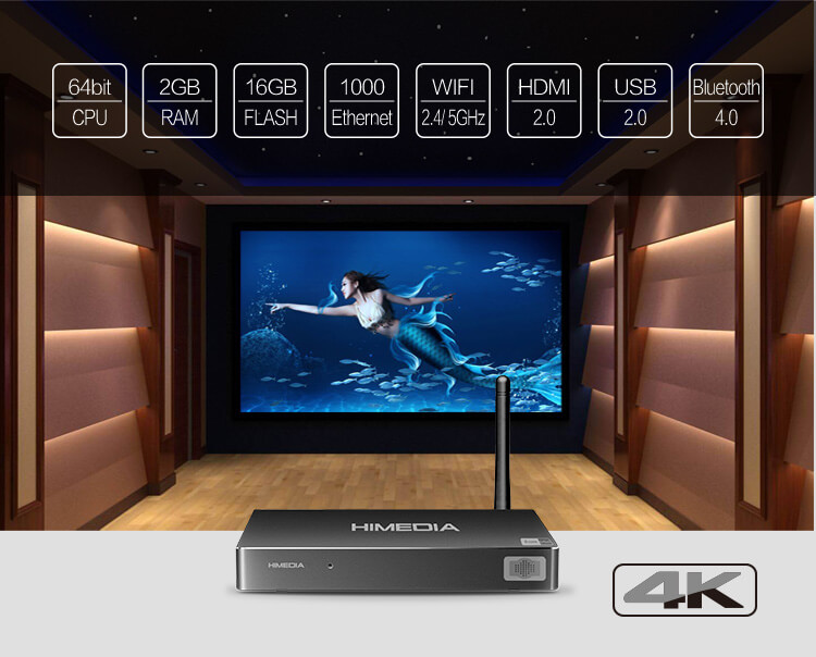 Bundle HIMEDIA A5 Amlogic S912 KODI 4K 60FPS Media Player + Rii i8+ 2.4G Wireless Israel Hebrew Language Keyboard White
