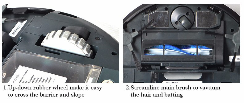 Cleanmate QQ6 Robot Vacuum Cleaner LED Touch Screen App Control 2000mAh Battery Virtual Wall Powerful Suction Robotic Vacuum Cleaner