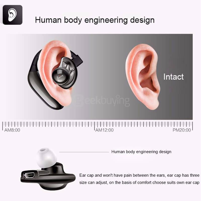 Aminy UFO Bluetooth V4.0 Hands Free Earphone Headphone with Mic for Tablet PC Smartphones - Gold
