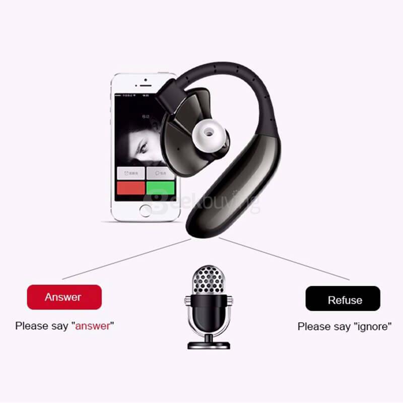 Aminy UFO Bluetooth V4.0 Hands Free Earphone Headphone with Mic for Tablet PC Smartphones - Black