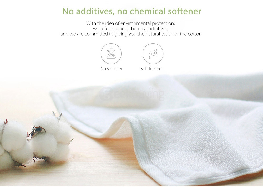 Original Xiaomi ZSH Towel Powerful Absorption Antibacterial Long-staple Cotton Sealed Packaging Youth Series - White