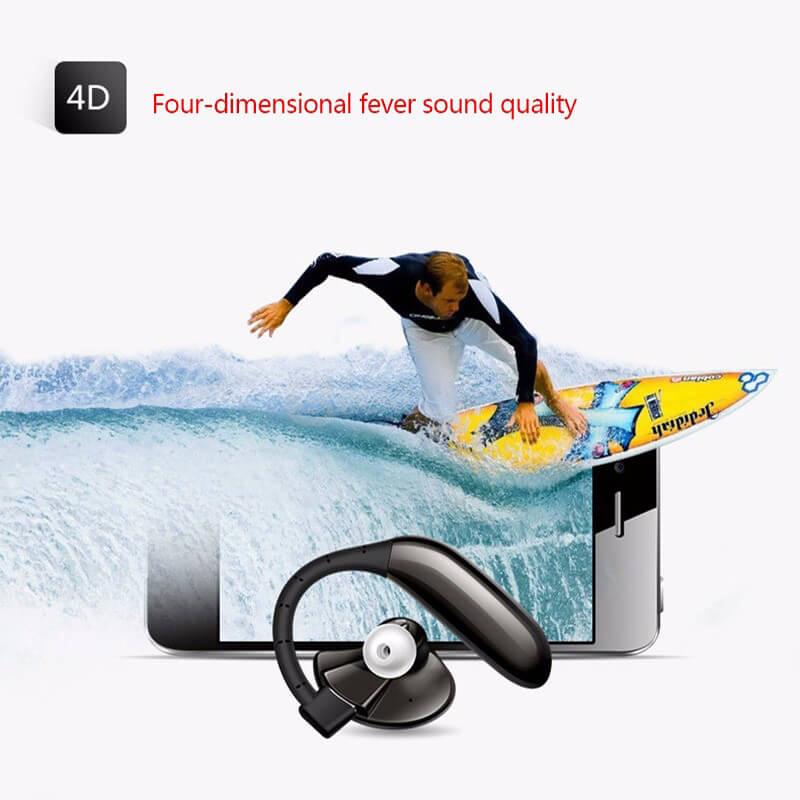 Aminy UFO Bluetooth V4.0 Hands Free Earphone Headphone with Mic for Tablet PC Smartphones - Black