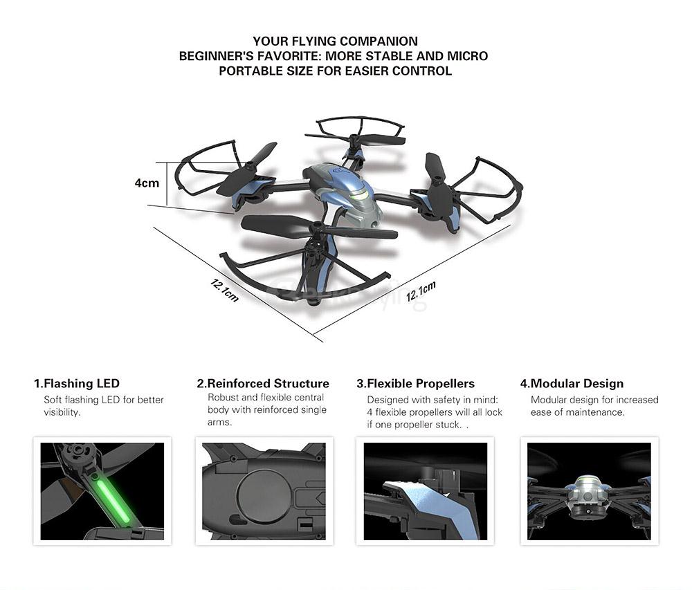 Kaideng PANTONMA K90 0.3MP WIFI Camera 2.4G 4CH 6Axis Gyro Obstacle Avoidance CF Mode RC Quadcopter BNF - Blue