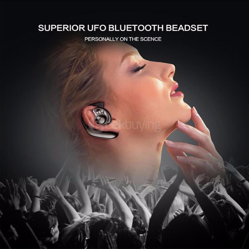 Aminy UFO Bluetooth V4.0 Hands Free Earphone Headphone with Mic for Tablet PC Smartphones - Blue