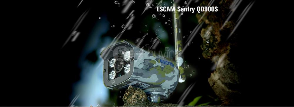 ESCAM Sentry QD900S 1080P IP WiFi Waterproof IR Bullet Camera Motion Detection Night Vision - Camouflage