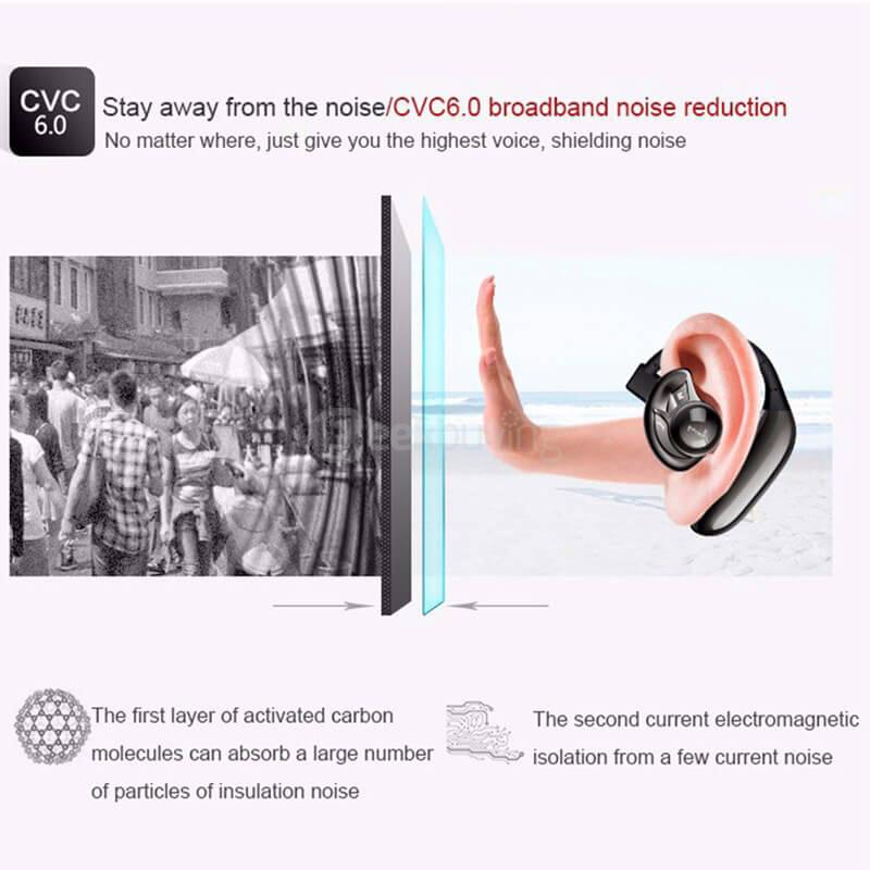 Aminy UFO Bluetooth V4.0 Hands Free Earphone Headphone with Mic for Tablet PC Smartphones - Gold