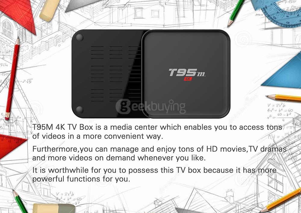 Bundle T95M Amlogic S905X Quad Core Android 5.1 4K TV BOX + Rii i8+ Hebrew Israel Air Mouse White