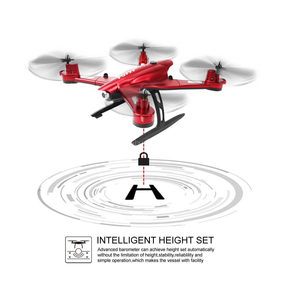 FQ777 FQ02W WIFI FPV Foldable Arm with HD Wide-Angle 2MP Camera Altitude Hold Mode RC Quadcopter RTF - Red