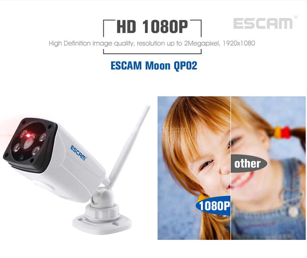 ESCAM Moon QP02 1080P WiFi Panoramic Fisheye Infrared Camera H.264 2 Megapixel 180 Degrees IP66 Waterproof IP Camera - White