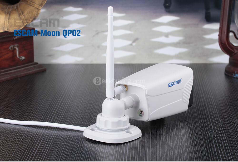 ESCAM Moon QP02 1080P WiFi Panoramic Fisheye Infrared Camera H.264 2 Megapixel 180 Degrees IP66 Waterproof IP Camera - White