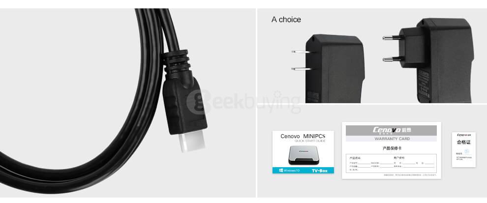 Cenovo MINI PC Intel Cherry Trail Z8350 Smart Mini PC Windows 10 4G/64G 2.4G WiFi LAN HDMI 1080P OTG