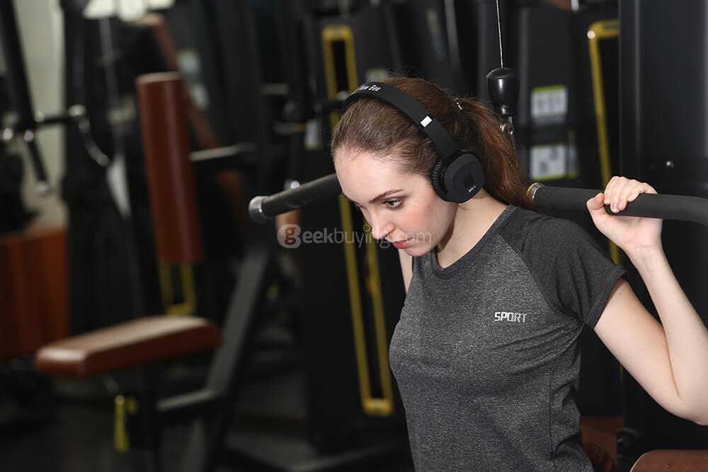 New Bee NB-6 Foldable Bluetooth 4.1 Headset Smart Pedometer Sports Headphone - Black