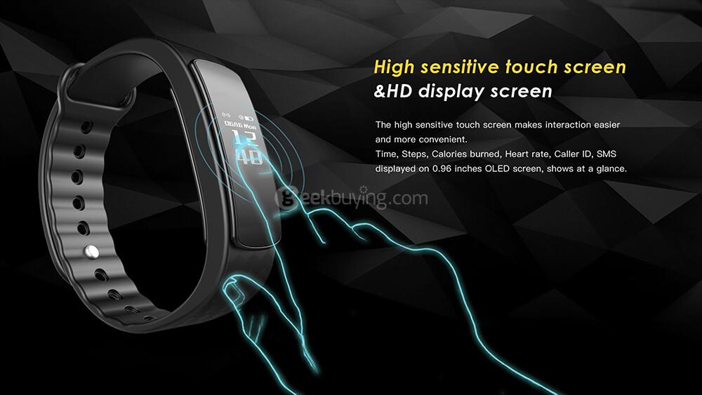 Makibes i3 HR Smart Bracelet IP67 Water Resistant Pedometer Call Reminder Heart Rate Mnitor Bluetooth Comaptible with iOS Android - Purple