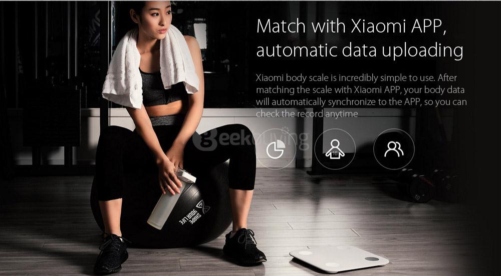 Xiaomi Mi Body Fat Scale Bluetooth 4.0 LED Display for Android iOS - White