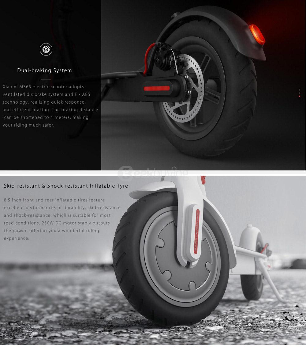 Original Xiaomi M365 Folding Electric Scooter IP54 Intelligent BMS Dual Braking System Aluminum Alloy Body Two Wheels Electric Scooter - Black