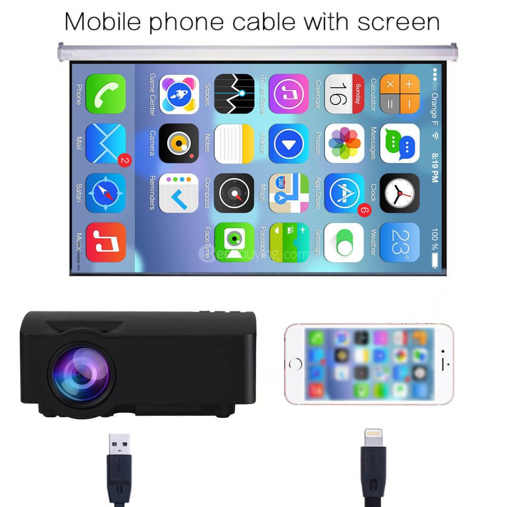 EJIALE A8 150 Lumens 1080P Smart Projector US Plug - Black