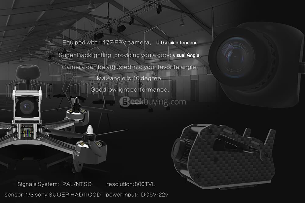 AWESOME TS-195 195mm F3 /w 5.8G 40CH VTX 800TVL Camera 4-in-1 BLHeli_S 20A ESC Extra Curved Arms FPV Racing Drone PNP - Black and Golden