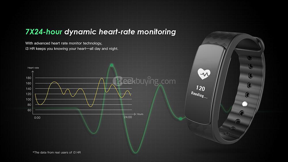 Makibes i3 HR Smart Bracelet IP67 Water Resistant Pedometer Call Reminder Heart Rate Mnitor Bluetooth Comaptible with iOS Android - Purple