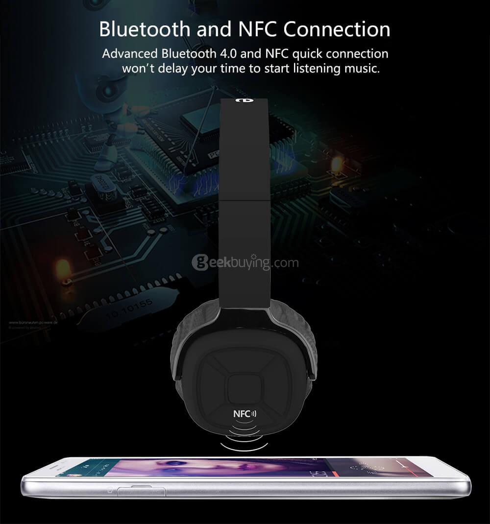 New Bee NB-6 Foldable Bluetooth 4.1 Headset Smart Pedometer Sports Headphone - Black