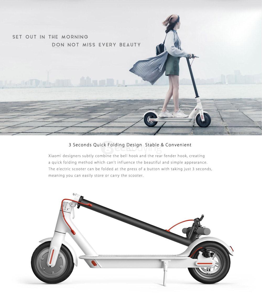 Original Xiaomi M365 Folding Electric Scooter IP54 Intelligent BMS Dual Braking System Aluminum Alloy Body Two Wheels Electric Scooter - Black
