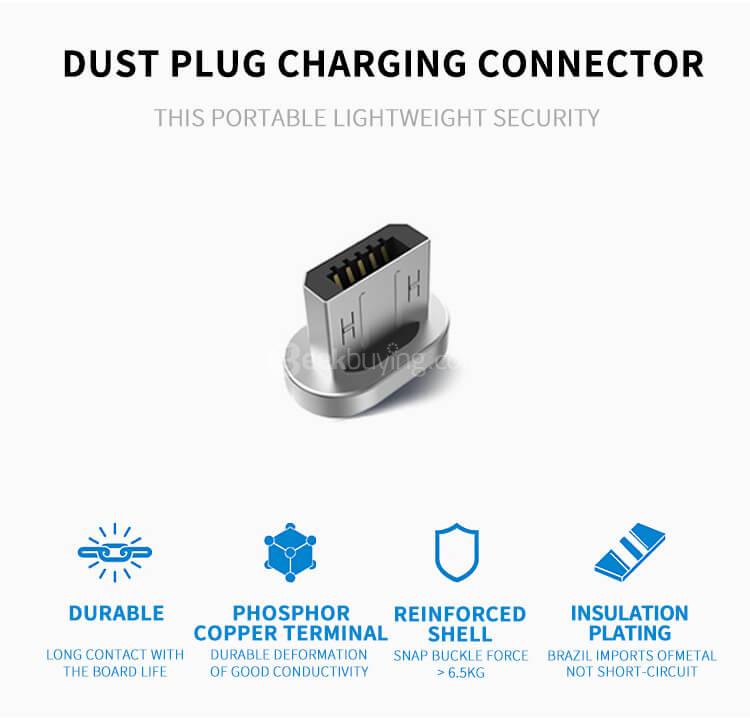 POFAN P11 Data Transmission Micro USB Magetic Transmission Charging Line Cable Data Line - Rose Gold