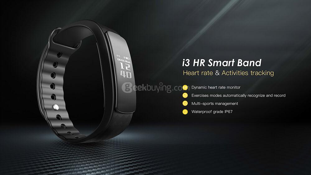 Makibes i3 HR Smart Bracelet IP67 Water Resistant Pedometer Call Reminder Heart Rate Mnitor Bluetooth Comaptible with iOS Android - Purple