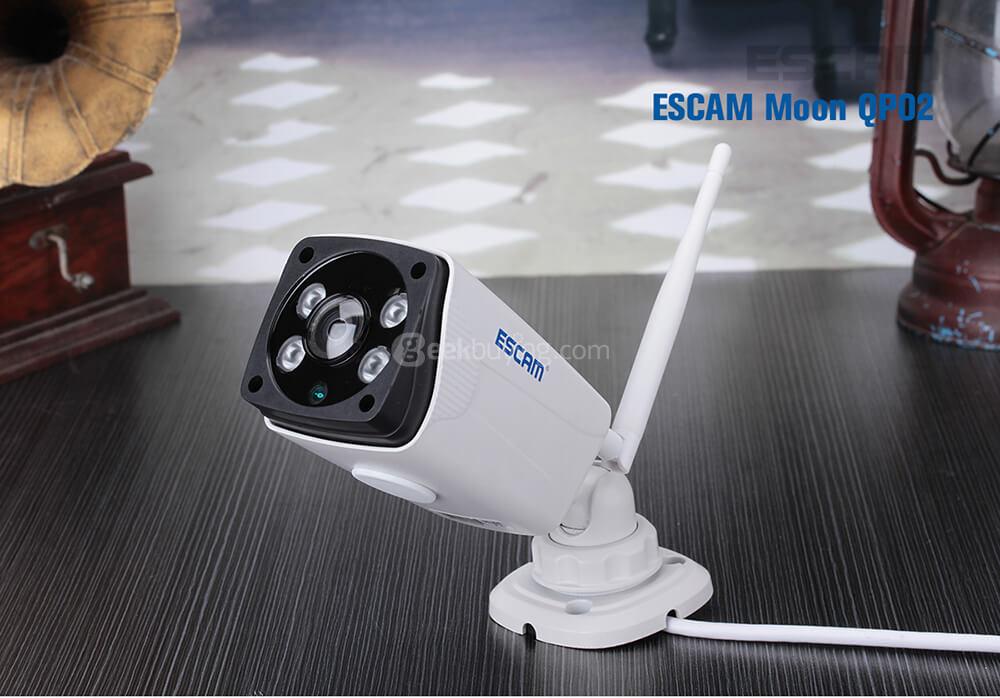 ESCAM Moon QP02 1080P WiFi Panoramic Fisheye Infrared Camera H.264 2 Megapixel 180 Degrees IP66 Waterproof IP Camera - White