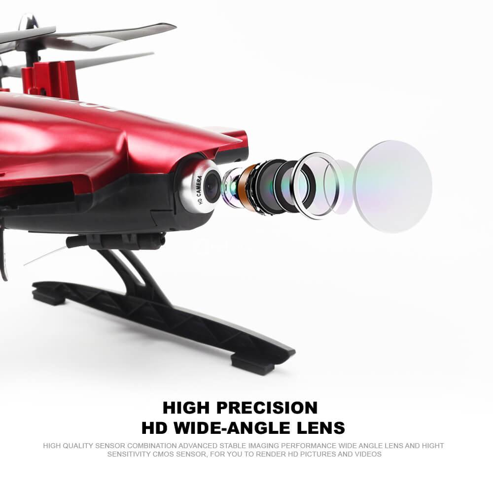 FQ777 FQ02W WIFI FPV Foldable Arm with HD Wide-Angle 2MP Camera Altitude Hold Mode RC Quadcopter RTF - Red