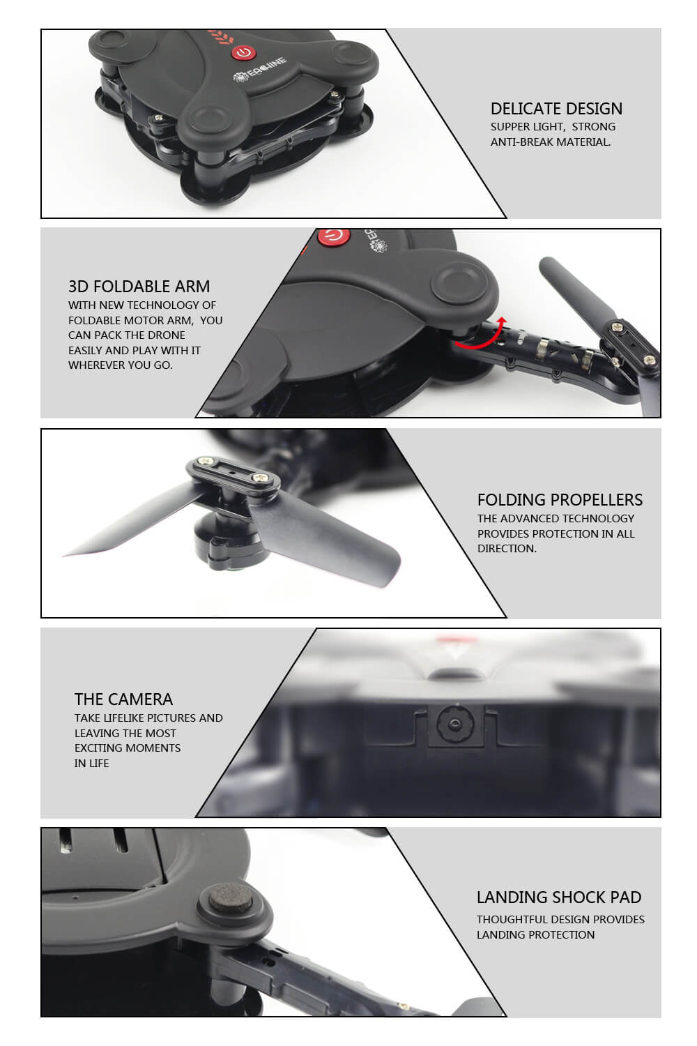 FQ777 FQ17W WIFI FPV Foldable Pocket Drone With 0.3MP Camera Altitude Hold Mode RC Quadcopter RTF - Black