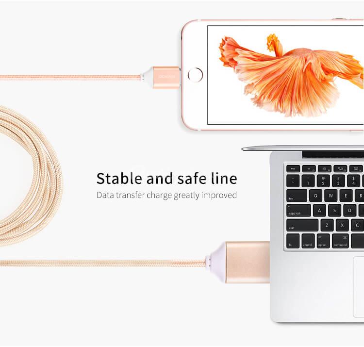 POFAN P11 Data Transmission 8Pin Lightning Magetic Transmission Charging Line Cable Data Line - Silver