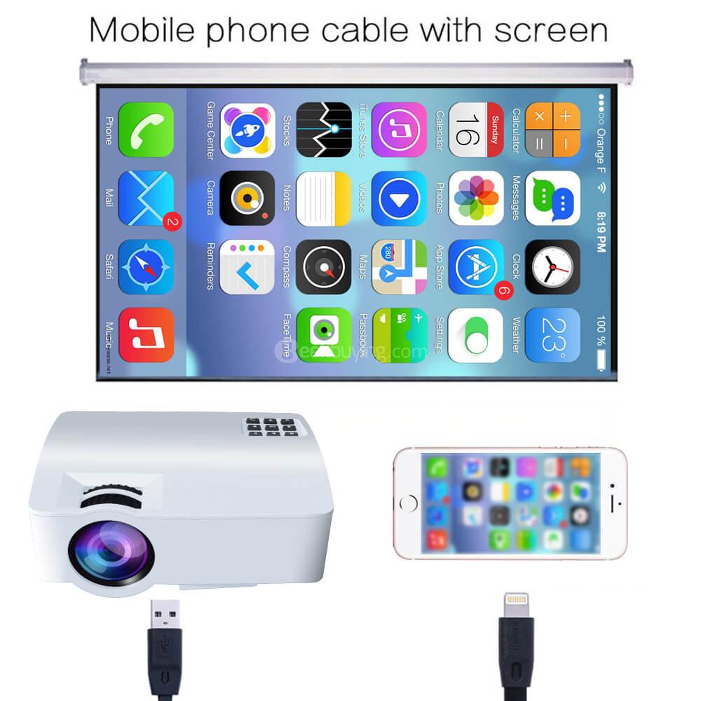 EJIALE A8 150 Lumens 1080P Smart Projector EU Plug - White