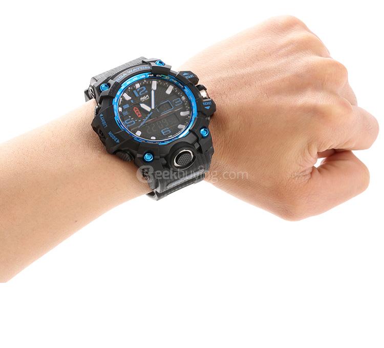 RGA R-983 Digital Watch Water Resistant LED Sports Watches Casual Quartz Wristwatch for Men - Blue