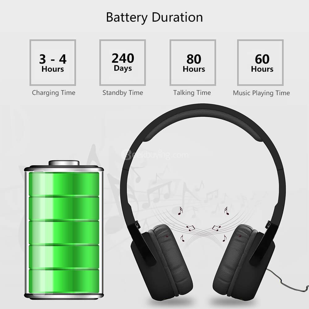 New Bee NB-6 Foldable Bluetooth 4.1 Headset Smart Pedometer Sports Headphone - Black